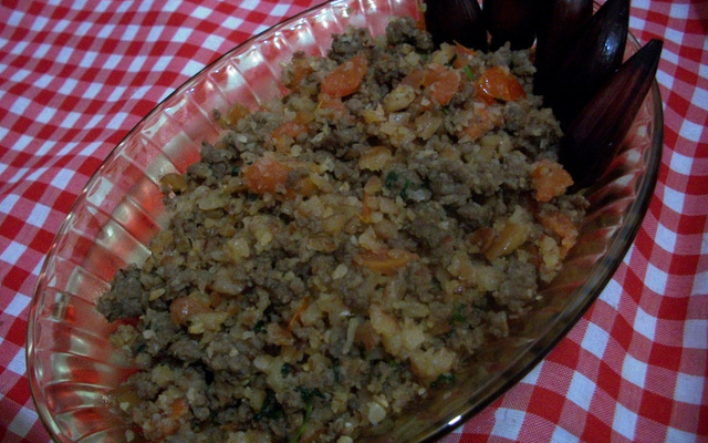 Pinhão com carne moída