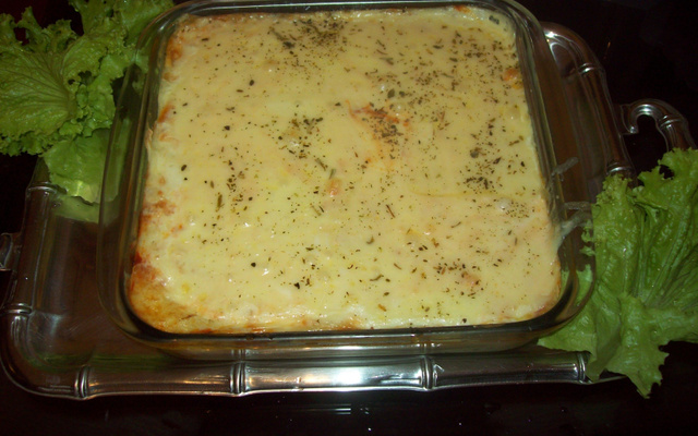 Bolo de batata com presunto e queijo