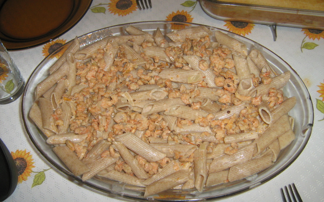 Macarrão suíço ao molho de camarão