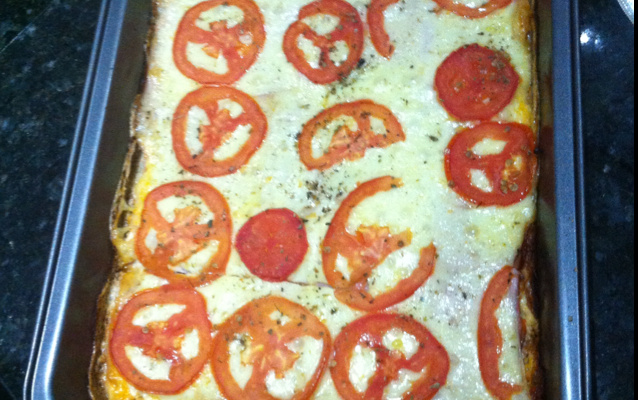 Pizza de pão de fôrma