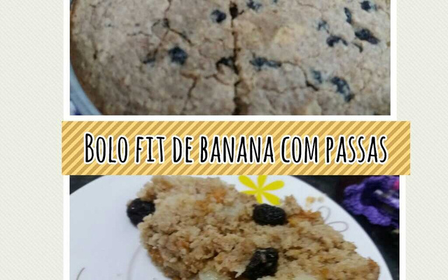 Bolo fit de banana com passas