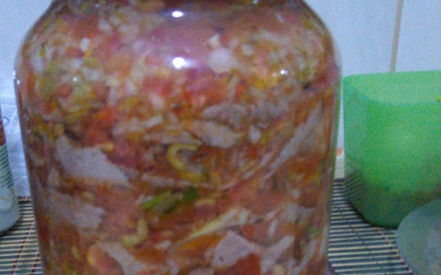 Lagarto em conserva com vinagrete (para comer com pão)