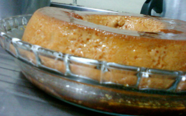 Bolo-Pudim de laranja/chocolate