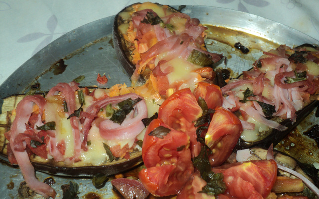 Berinjela recheada do Burcão