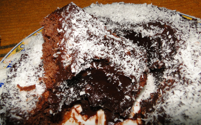 Bolo de chocolate batido no liquidificador