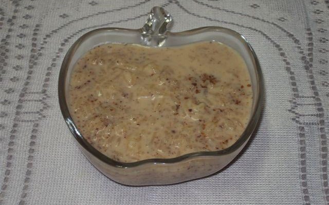 Arroz doce com açúcar queimado