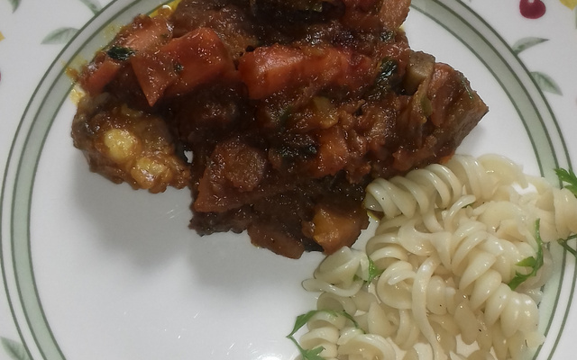 Carne com abobrinha.