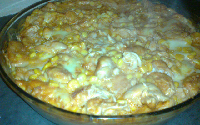 Estrogonofe de frango assado com batatas