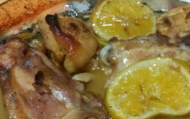 Frango com suco de laranja