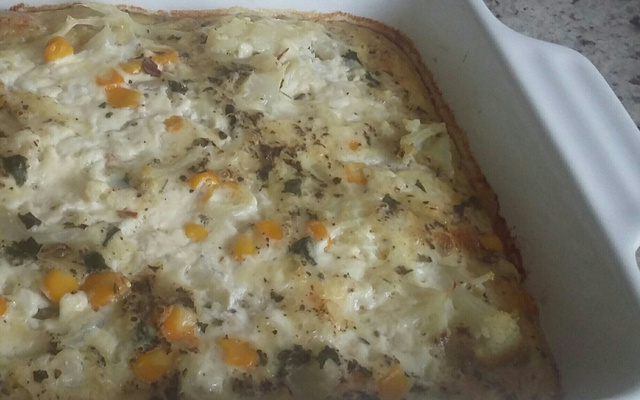 Omelete de forno light com couve-flor