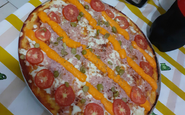 Pizza caseira de liquidificador 