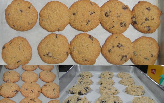 Biscoito de aveia com gotas de chocolate