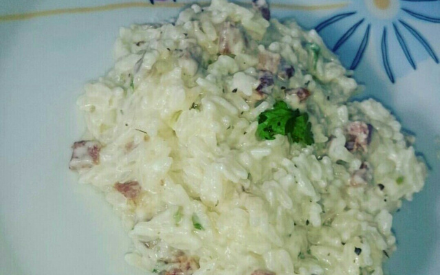 Risoto de bacon da Lia