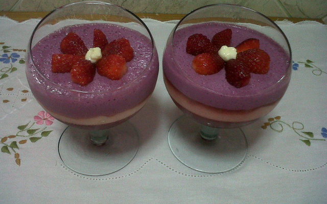 Gelatina com creme de coco