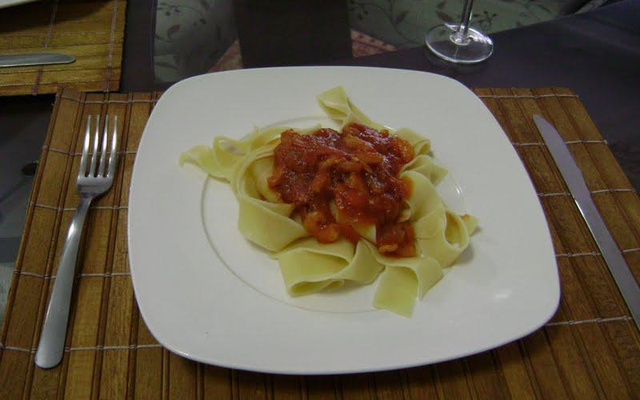 Papardele ao molho de camarão