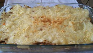 Escondidinho de carne de sol com queijo de coalho