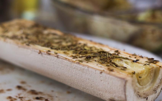 Palmito pupunha assado