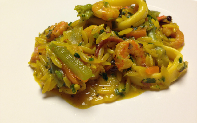 Risoni com frutos do mar