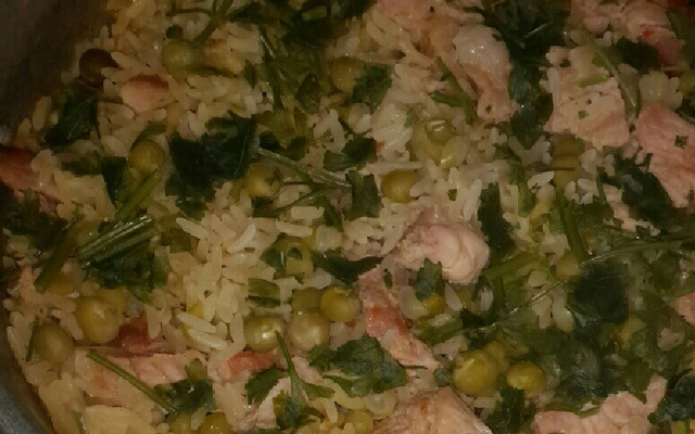 Arroz com carne de porco