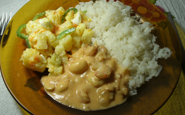 Estrogonofe de camarão