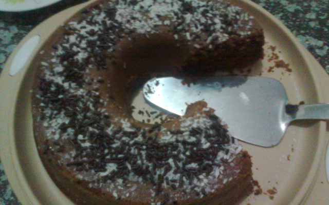 Bolo de aveia com chocolate