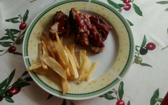 Costelinha com molho barbecue