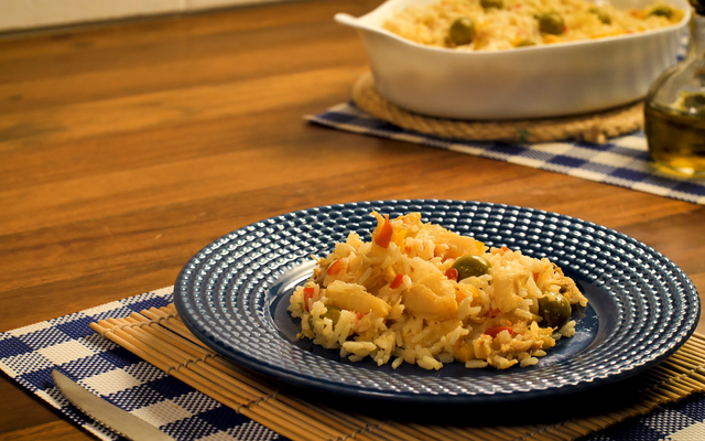 Arroz com bacalhau