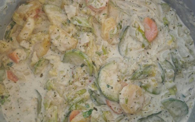 Legumes ao creme de leite