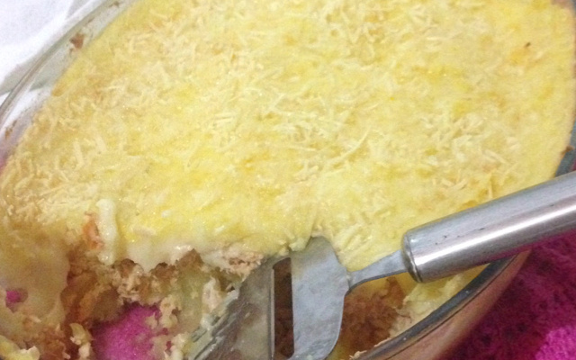 Escondidinho de frango com catupiry