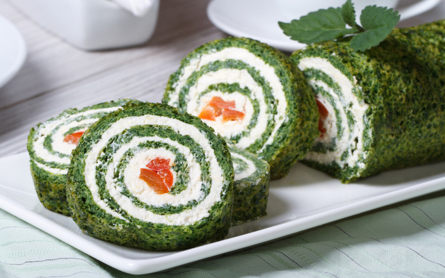 Rocambole de espinafre