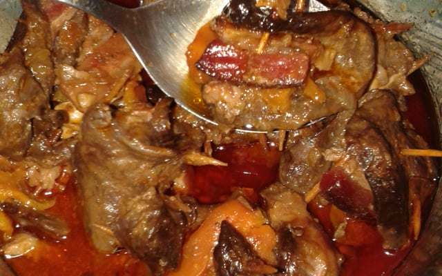 Coração suino ao rôle