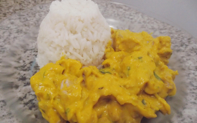 Frango ao molho de abóbora cabocha e requeijão