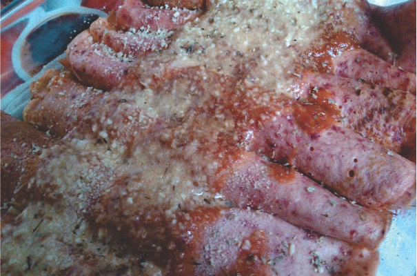 Panqueca com massa de beterraba