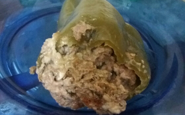 Pimentão recheado com carne moída