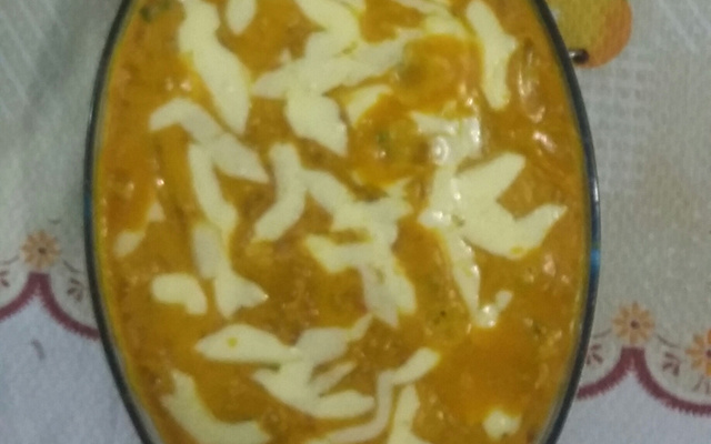 Abóbora moranga recheada com carne seca feita no micro-ondas