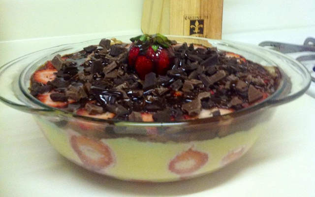 Bombom aberto de morango