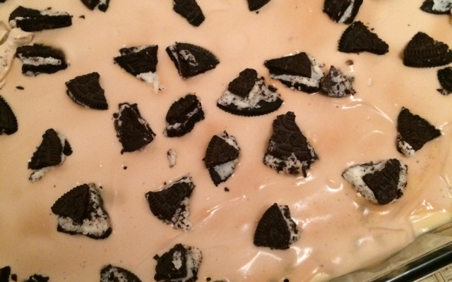 Pavê de chocolate branco com Negresco