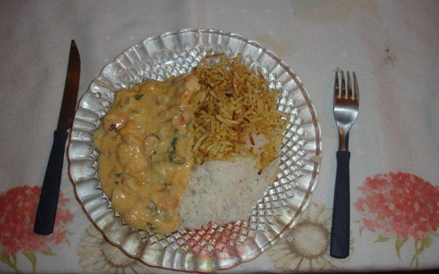 Camarão na moranga com catupiry