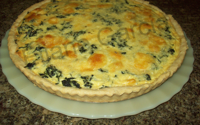 Quiche de espinafre e mussarela