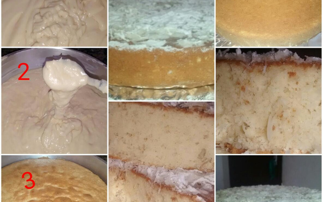 Bolo de creme de leite e coco