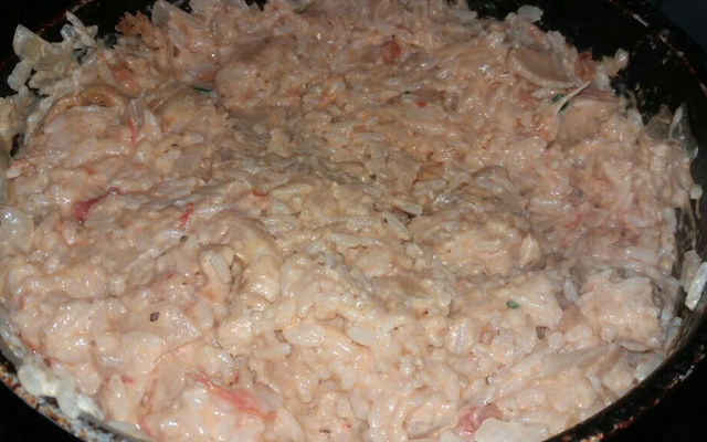 Risoto com creme de leite