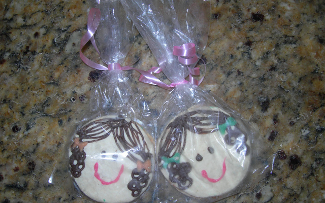 Biscoito de nata recheado e decorado da mamãe