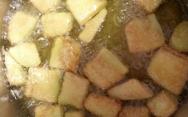 Berinjela frita bem sequinha