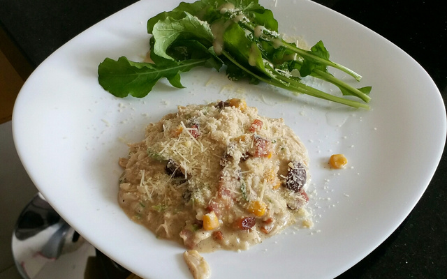 Risoto de frango com abobrinha
