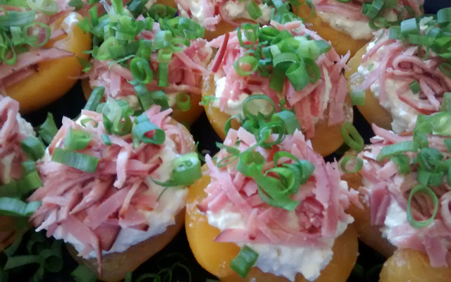 Entrada de pêssego e ricota