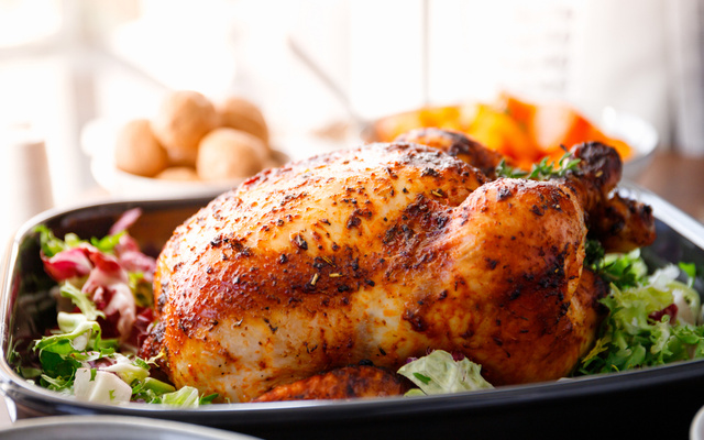 Frango de natal recheado com farofa