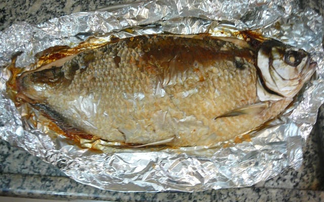 Peixe de forno recheado