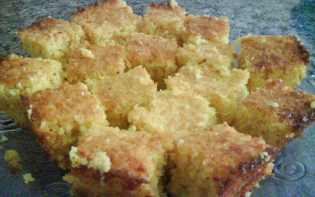 Bolo de espiga de milho verde