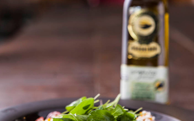 Salada de abóbora com queijo de cabra