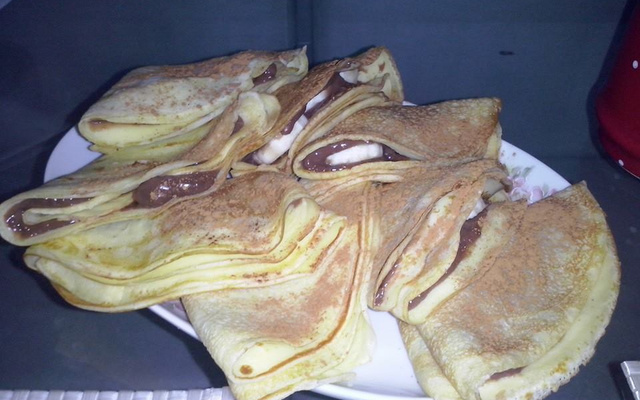 Crepe com creme de chocolate e banana